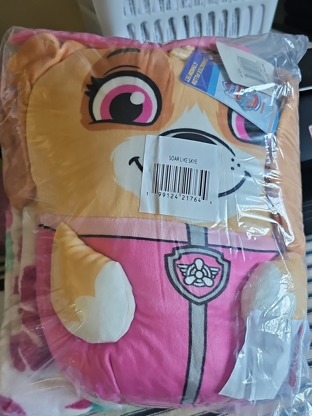 Paw Patrol Skye Pink and Tan Plush Pillow & Throw Set